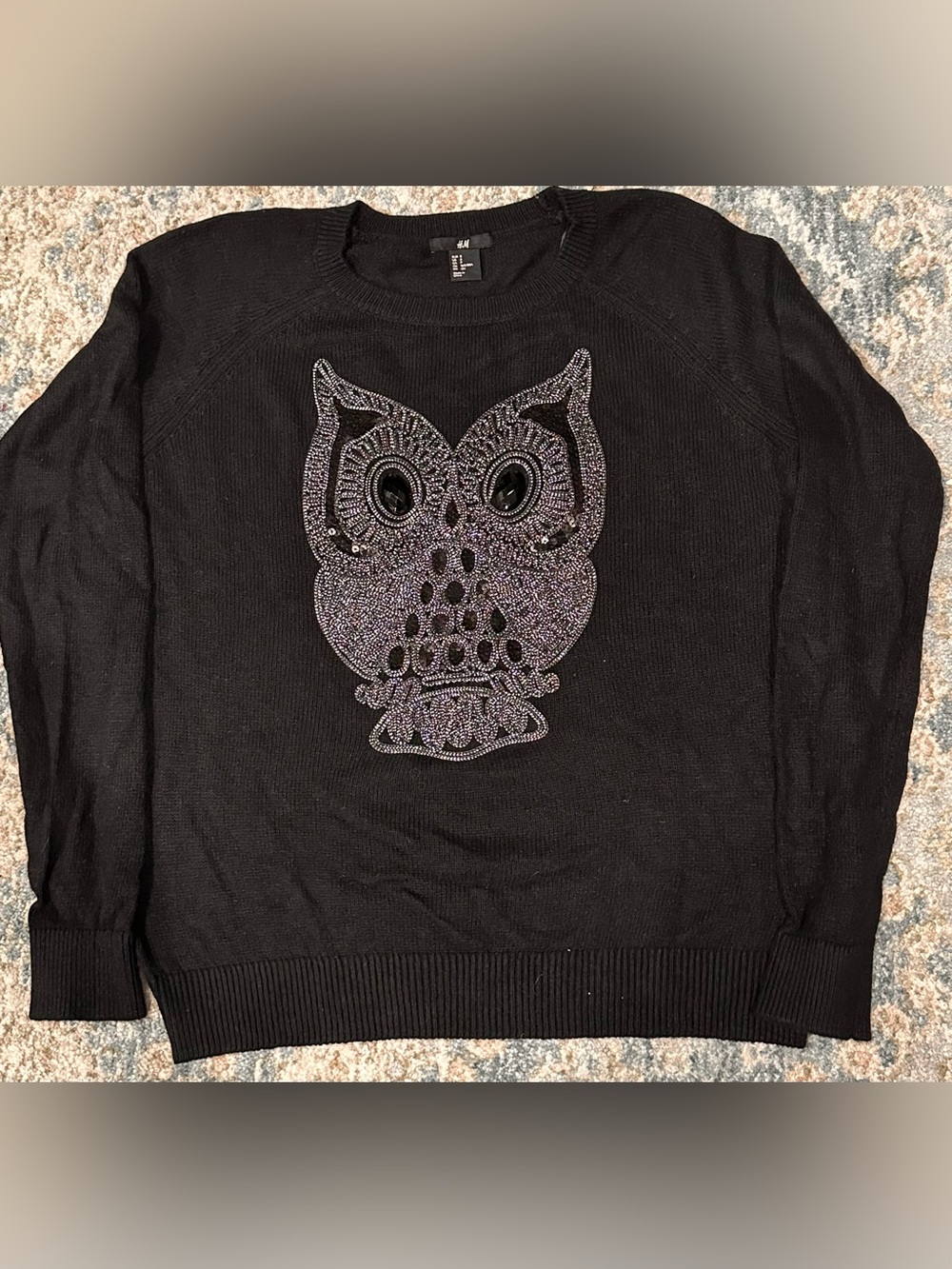 H&M Black Knit Crewneck Sweater